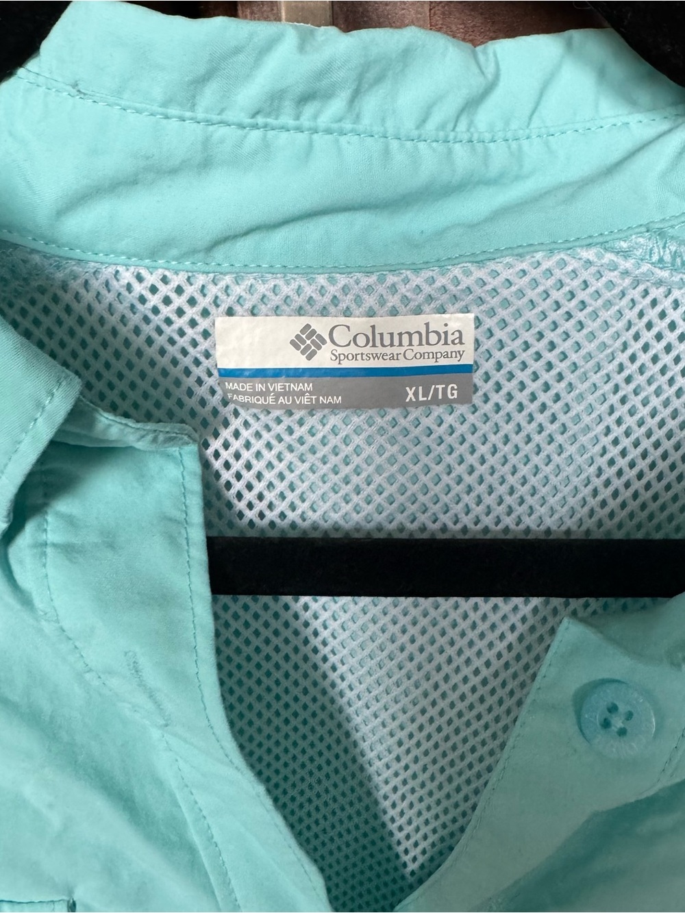 Columbia PFG Bahama Long Sleeve Fishing Shirt Aqua Mint Teal XL / TG - Picture 4 of 9
